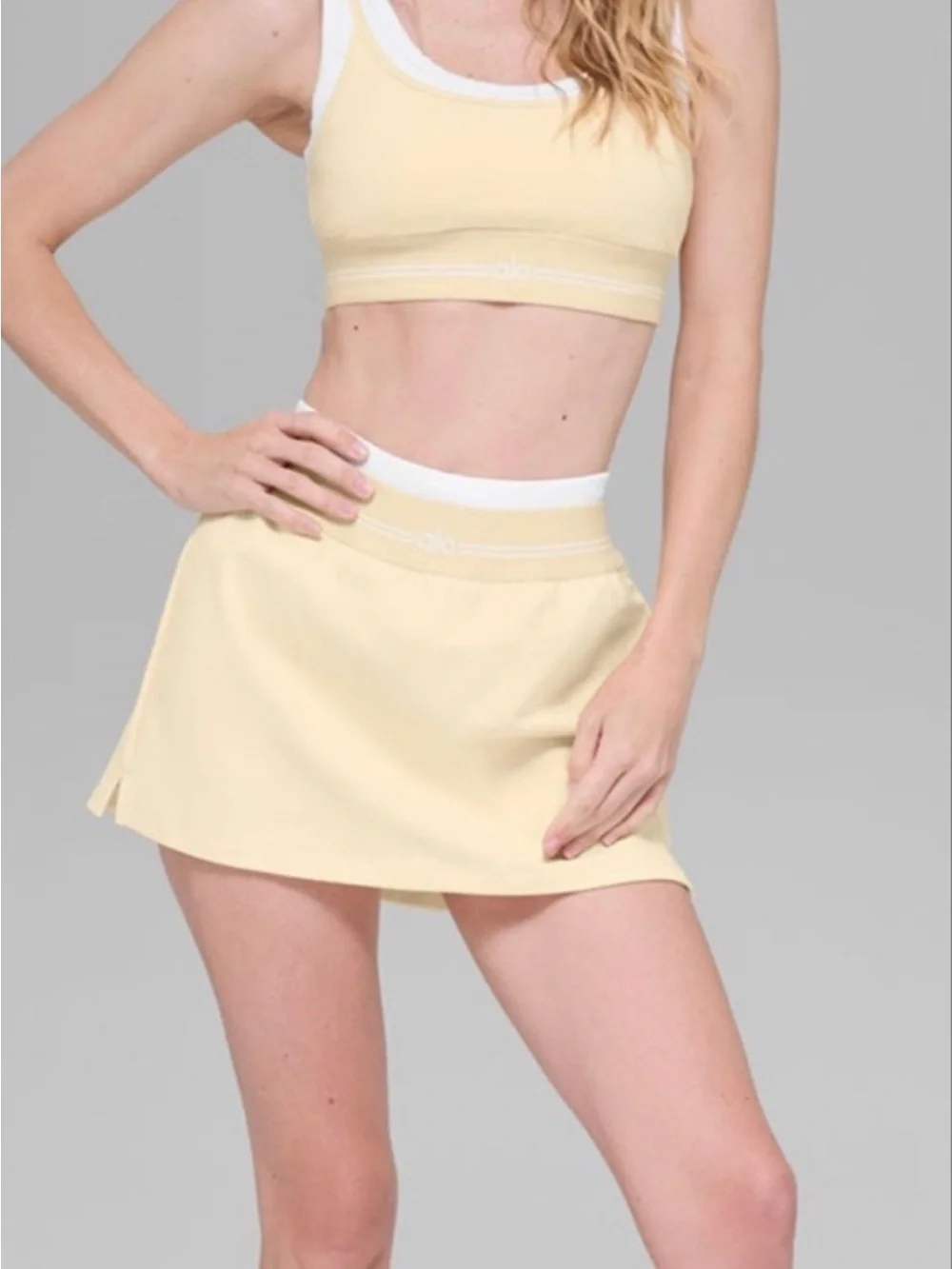 ALO Yoga Pale Yellow Mini Skort
